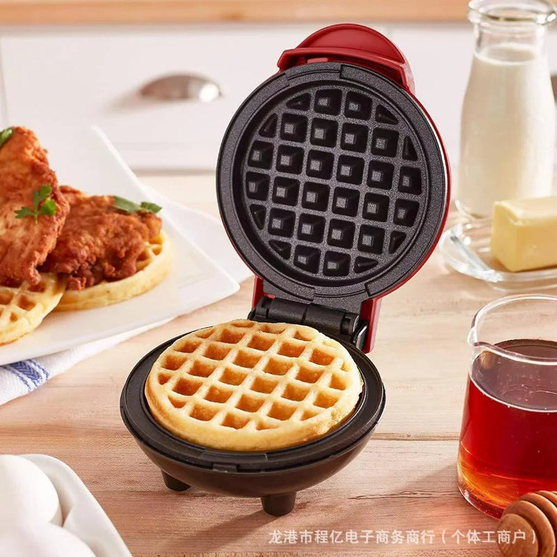 Máquina de Waffle Elétrica Mini Portátil para Casa, Cozinha, Faz Waffle e Panquecas, Automática Bivolt