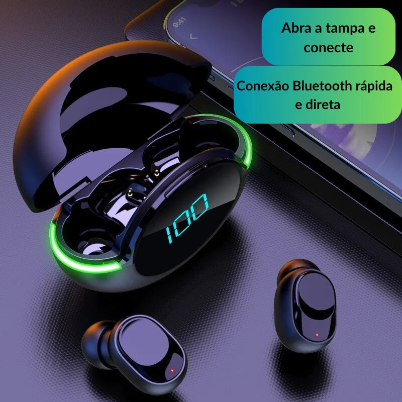 Fone de Ouvido Bluetooth 5.1 Gamer Y80 Ótima Performance Design Ergonômico na Cor Preta