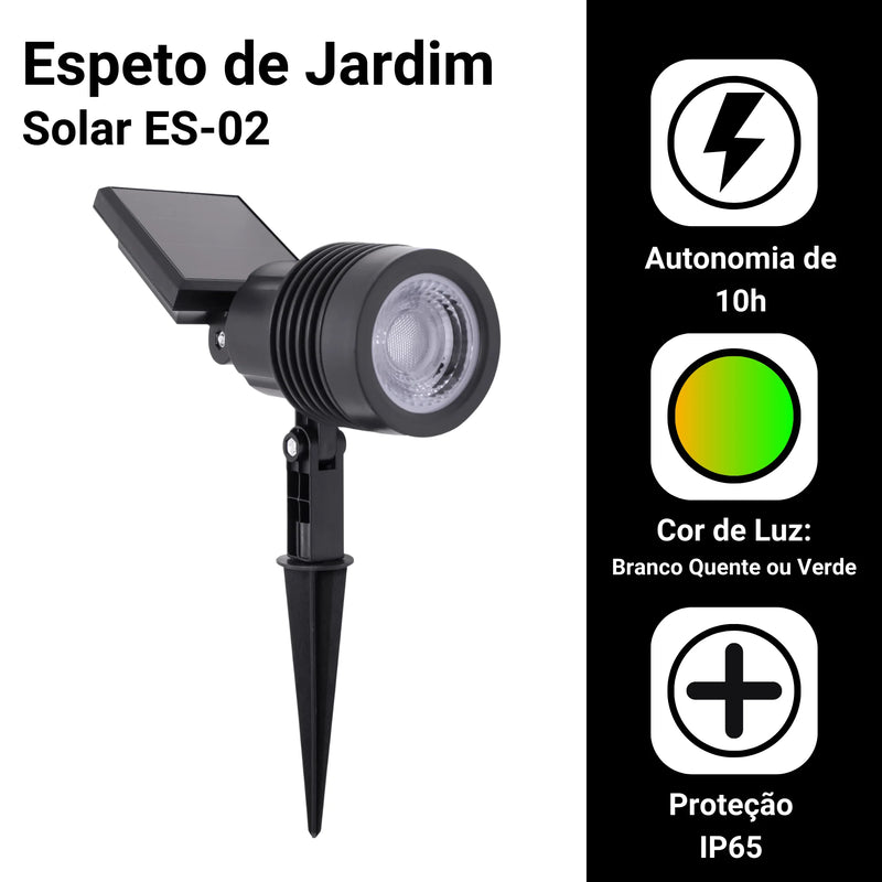 Lâmpada Solar Spot ES02 Super LED para Jardim