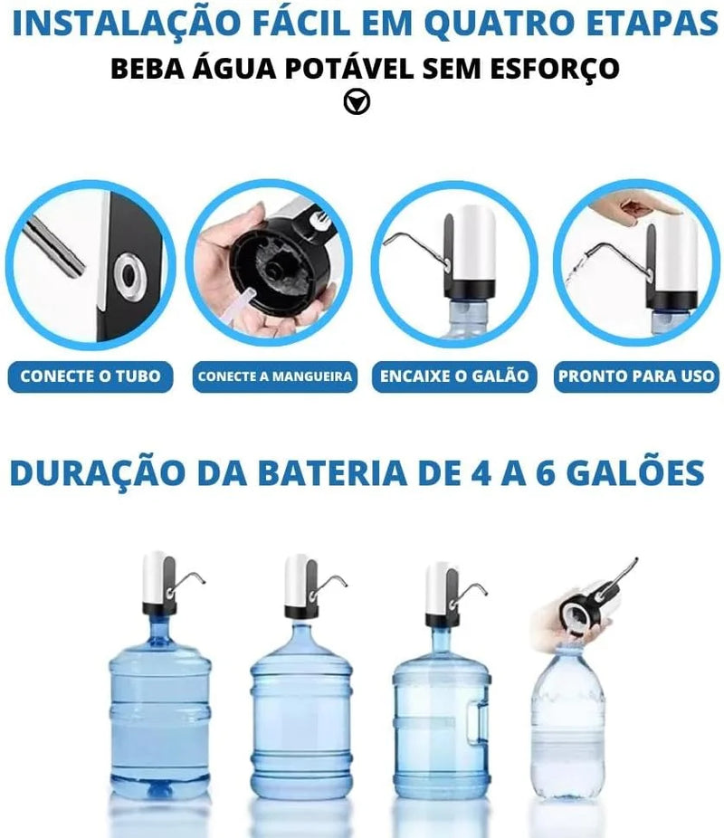 Bomba Elétrica De Galão Universal Com Carregamento USB Para Galão Garrafão De Água