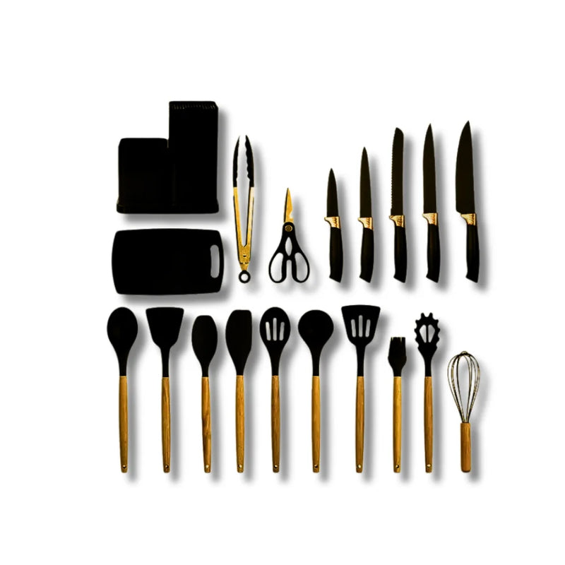 Kit Completo com 19 Utensílios Essenciais de Cozinha - Ferramentas de Alta Qualidade para Facilitar o Seu Dia a Dia