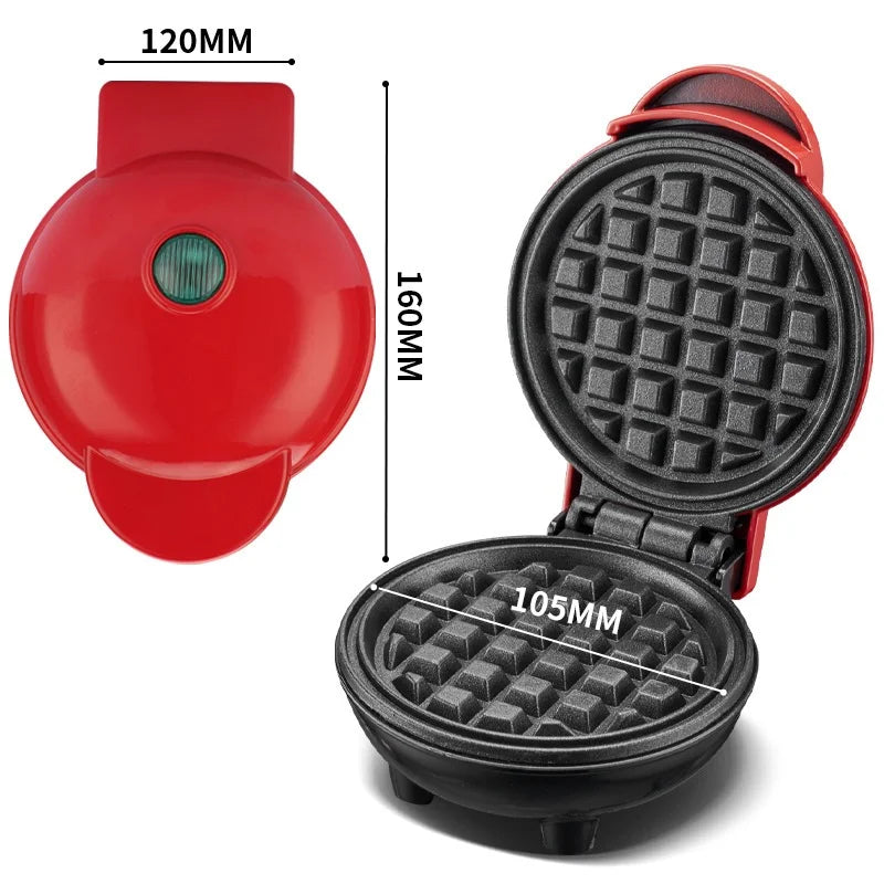 Máquina de Waffle Elétrica Mini Portátil para Casa, Cozinha, Faz Waffle e Panquecas, Automática Bivolt