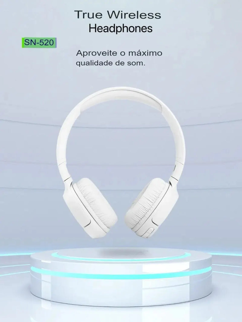 Fone de Ouvido Sem Fio Bluetooth T520BT com Microfone Redução de Ruído Música Esportes Headset Gamer