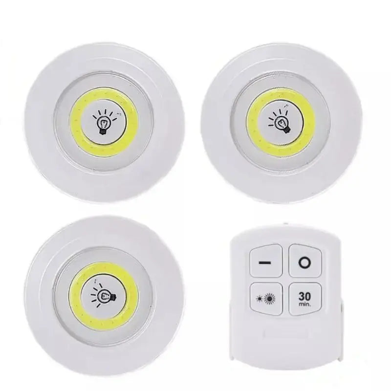 DAFUSHOP Kit 3 Lâmpada Luminária Led Spot Sem Fio Controle Remoto