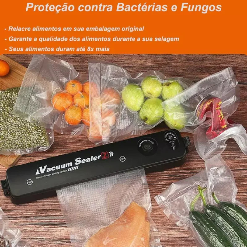 Máquina Automática de Selagem a Vácuo Bivolt Praticidade no Embalamento de Carne, Queijo e Plástico