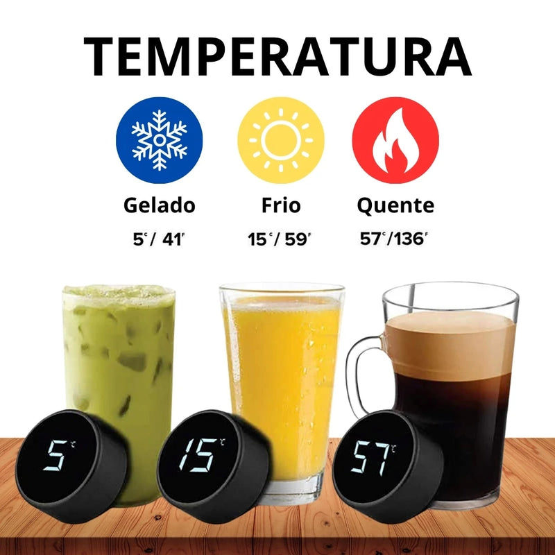 Garrafa Térmica a Vácuo 500ml com Display Digital de Temperatura e Suporte para Chá - À Prova de Vazamento - Garrafa de Água