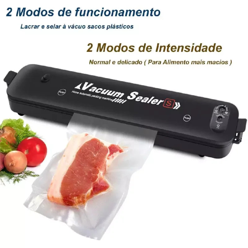 Máquina Automática de Selagem a Vácuo Bivolt Praticidade no Embalamento de Carne, Queijo e Plástico