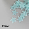 100 Peças Adesivos de Parede 3D em Forma de Estrela de Cinco Pontas Brilhante no Escuro, Fluorescentes, de PVC para Decoração de Teto, Quarto Infantil/Casa