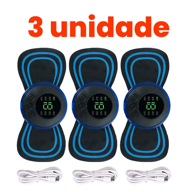 KIT Mini Massageador EMS Estimulador Elétrico De Pescoço Portátil Para Alívio Da Dor Muscular Cervical Frete grátis