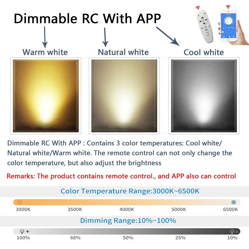 Luminárias de Teto APP RC Quadrado Círculo Anéis para Sala de Estar, Quarto, Casa AC85-265V Lâmpada de Teto Moderna Led Lustre Plafonnier