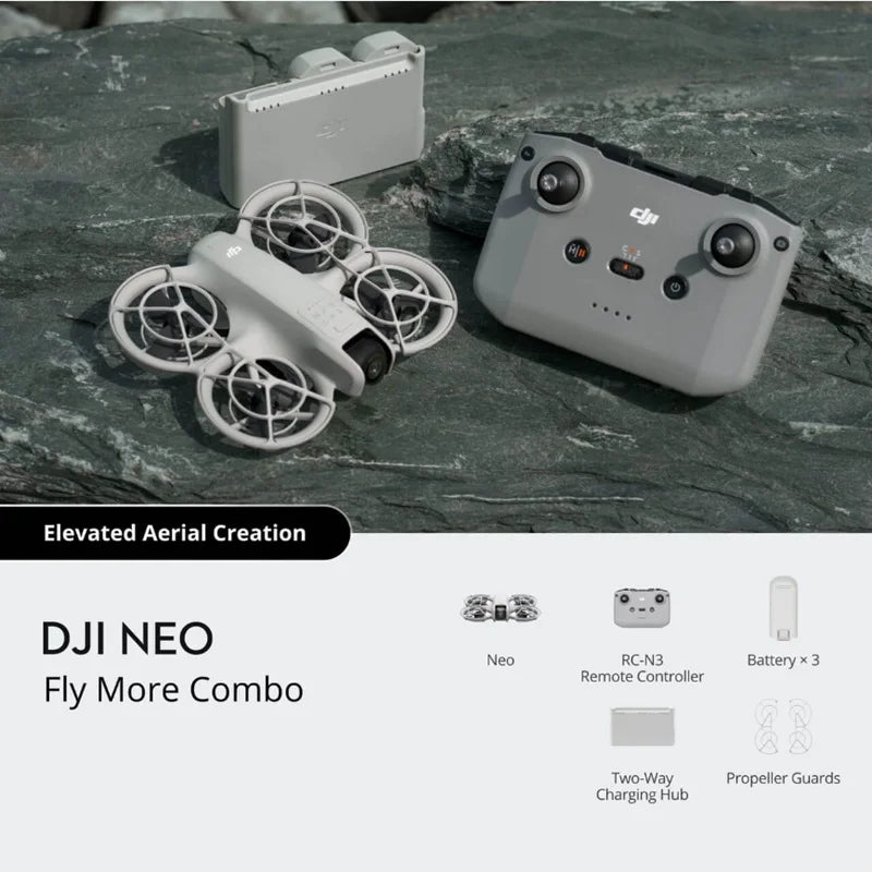 Drone DJI NEO Original Compatível com DJI RC-N3, RC-N2, RC2, Óculos 3 RC Motion 3 Mini FPV, Novo de Estoque.