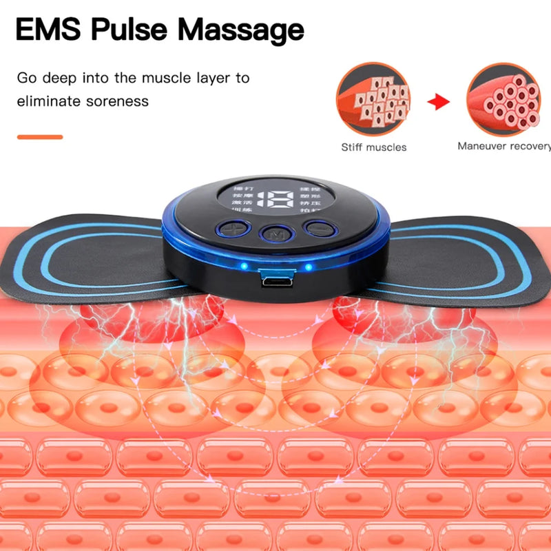 KIT Mini Massageador EMS Estimulador Elétrico De Pescoço Portátil Para Alívio Da Dor Muscular Cervical Frete grátis