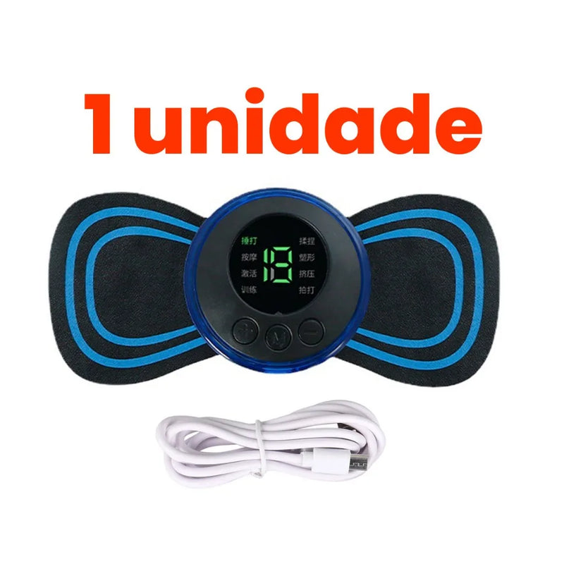 KIT Mini Massageador EMS Estimulador Elétrico De Pescoço Portátil Para Alívio Da Dor Muscular Cervical Frete grátis