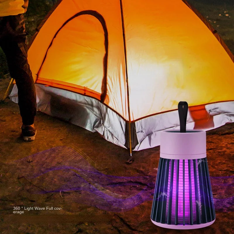 Lâmpada Mata-Mosquito com Choque Elétrico, Recarregável via USB, Modelo Portátil para Uso Doméstico, Externo e Camping