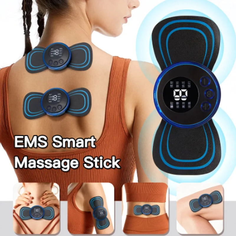 KIT Mini Massageador EMS Estimulador Elétrico De Pescoço Portátil Para Alívio Da Dor Muscular Cervical Frete grátis